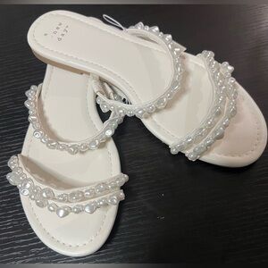 A New Day Women's Strappy Sandals Slip-On Ivory Size 6 1/2